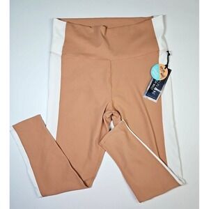 Kyodan Women's Ultra High Rise Peach White Ribbed Leggings Size XL - NWT